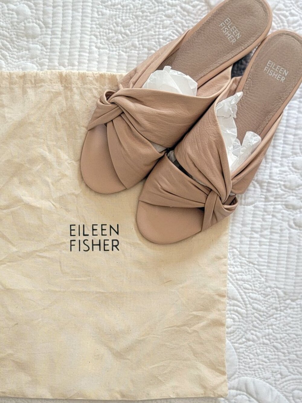 8.5 Cream Petula Washed Leather Slide